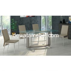 Dining Set 4 Chairs - Siantano DT DC Okinawa 120 / Sorema - White Gloss